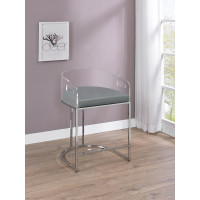 Coaster Furniture 183405 Acrylic Back Counter Height Stools Grey and Chrome (Set of 2)